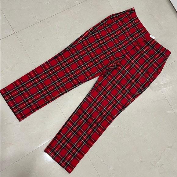 Plaid Red Women's Pants - Picture 4 of 6